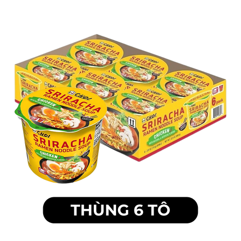 CHOI - Mì tô Choi Sriracha hương vị Gà cay, Mì gà cay Siracha tô, Mì tô Sriracha, Siracha mì gà cay - 110g/tô - 00550