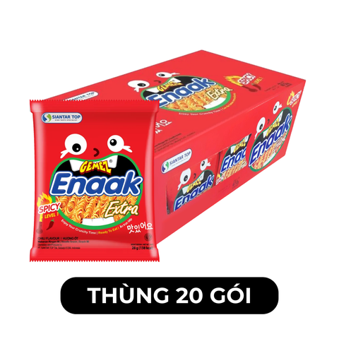 SIANTAR TOP - Snack mì Enaak hương vị Ớt, Snack mì trẻ em Enaak Gemez Indonesia, Snack Enaak Indo - 28g/gói - 00691
