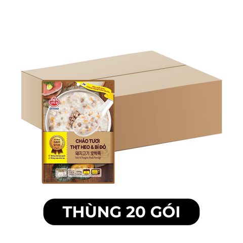 OTOKI - Cháo tươi Ottogi hương vị Thịt heo & bí đỏ, Cháo tươi thịt heo bí đỏ Hàn Quốc Otoki - 220g/gói - 00700