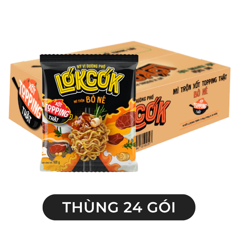 WORLD SPICE - Mì trộn LókCók hương vị Bò né, Mì trộn bò né LokCok, Mì trộn LokCok bò né ăn liền - 100g/gói - 00754