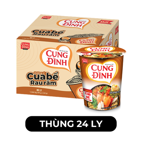 AFOTECH - Mì ly Cung Đình Cua bể rau răm, Mì ly Cua bể rau răm Cung Đình, Mì Cua bể rau răm Cung Đình - 65g/ly - 00306