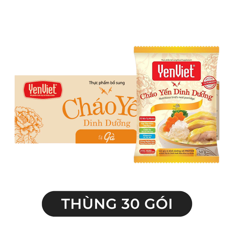 YENVIET - Cháo yến dinh dưỡng YenViet hương vị Gà, Cháo yến thịt gà Yến Việt, Cháo gà YenViet ăn liền - 50g/gói - 00600