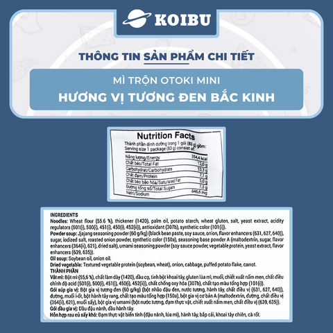 OTOKI - Mì trộn Otoki Mini hương vị Tương đen Bắc Kinh, Mì Tương đen Bắc Kinh Ottogi Mini ăn liền - 83g/gói - 00818