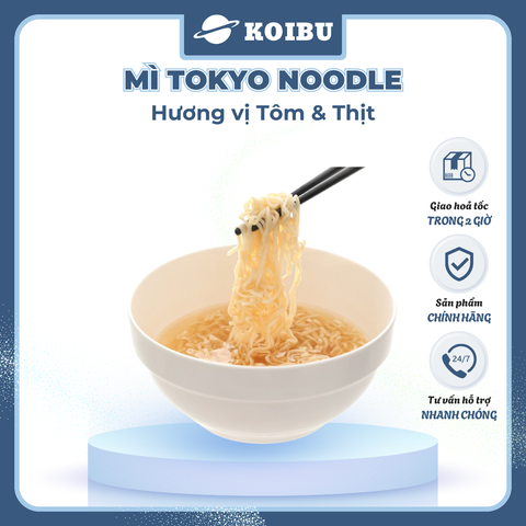 TOKYO NOODLE - Mì Tokyo Noodle hương vị Tôm & Thịt, Mì ăn liền cho bé Tokyo Noodle, Mì ăn dặm - 120g/lốc - 00799