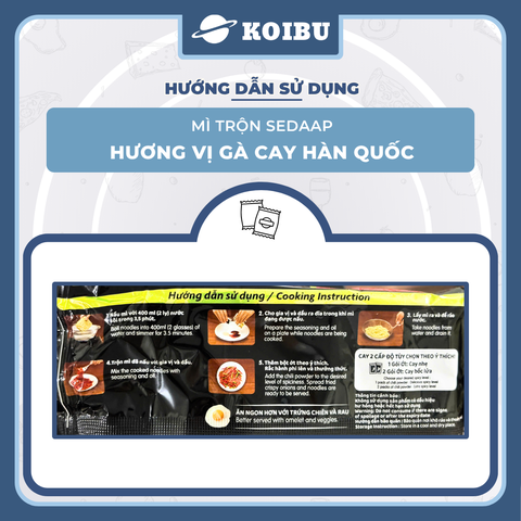 SEDAAP - Mì trộn Sedaap hương vị Gà cay Hàn Quốc, Mì Sedaap mì trộn Gà cay Hàn Quốc Sedaap ăn liền - 87g/gói - 00282