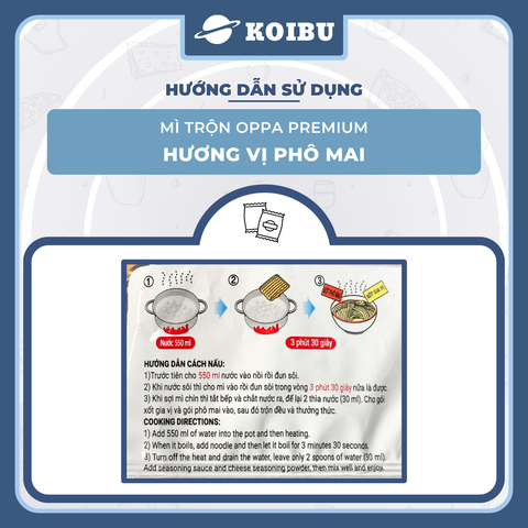OTOKI - Mì trộn Oppa Premium hương vị phô mai, Oppa mì trộn phô mai Oppa Premium, Mì Oppa Hàn Quốc - 113g/gói - 00823