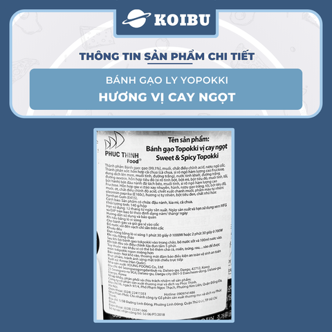 YOUNG POONG - Bánh gạo ly Yopokki hương vị Cay Ngọt, Bánh gạo cay ngọt Yopokki ly, Bánh gạo Hàn Quốc - 120g/ly - 00870