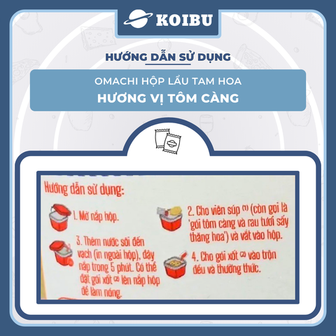 MASAN - Omachi Lẩu Tam Hoa hương vị tôm càng (có tôm thật), lẩu Omachi sợi Tam Hoa tôm càng thật ăn liền - 121g/hộp - 00891