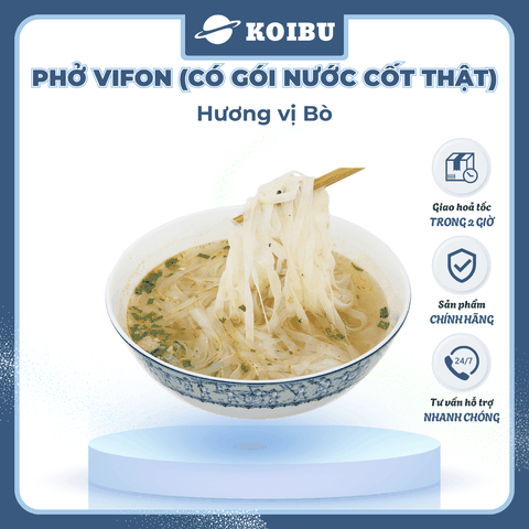 VIFON - Phở Vifon có gói xốt thịt hương vị Bò, Phở bò Vifon có gói nước cốt thịt, Phở ăn liền Vifon - 75g/gói - 00779