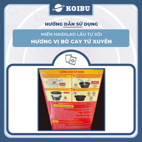 YIHAI - Lẩu tự sôi Haidilao hương vị Bò cay Tứ Xuyên, Hadilao Lẩu bò cay Tứ Xuyên Hadilao ăn liền - 435g/hộp - 00788