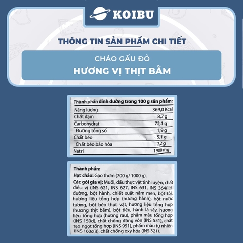 ASIAFOODS - Cháo Gấu Đỏ hương vị Thịt bằm, Cháo Thịt bằm Gấu Đỏ, Cháo gói ăn liền Gấu Đỏ vị Thịt bằm - 50g/gói - 00339
