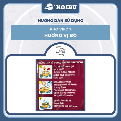 VIFON - Phở Vifon hương vị Bò, Vifon phở bò Vifon Phở ăn liền Vifon Phở thịt bò Vifon, Phở gói ăn liền - 65g/gói - 00169