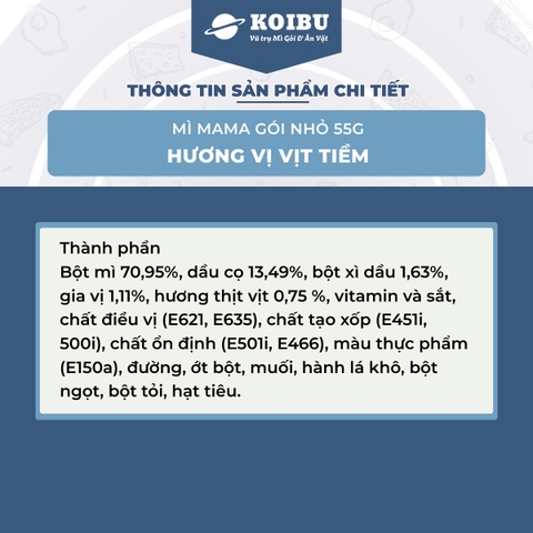MAMA - Mì Mama gói nhỏ hương Mì vịt tiềm, Mì vịt tiềm ăn liền, Mì Thái Lan vị Mì vịt tiềm, Mì Mama vịt tiềm  - 55g/gói - 00256