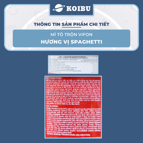 VIFON - Mì tô trộn Vifon hương vị Spaghetti, Mì trộn Vifon Spaghetti, Vifon tô mì Spaghetti trộn - 105g/tô - 00532