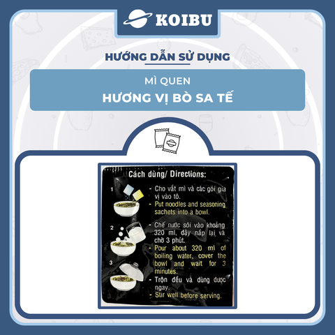ACECOOK - Mì Quen hương vị Bò sa tế, Mì Quen bò sa tế, Mì Quen bò sate, Acecook Mì Queen Acecook - 82g/gói - 00846