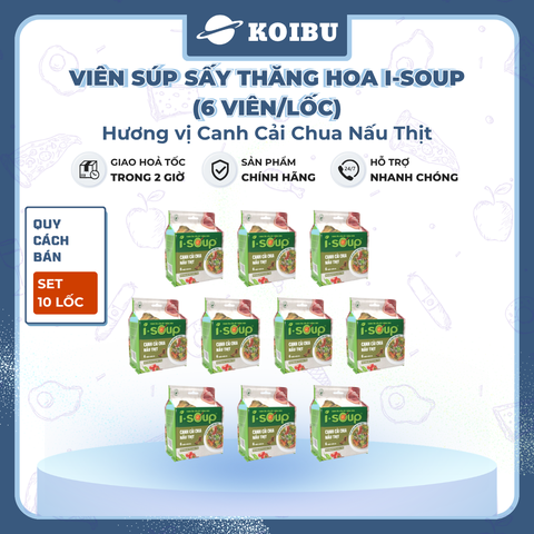 NFC - Viên súp sấy thăng hoa I-Soup hương vị Cải chua nấu thịt, Canh cải chua I Soup, Canh ăn liền - 78g/lốc - 00728