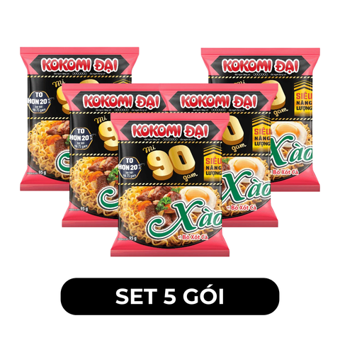 MASAN - Mì xào Kokomi 90 hương vị Bò xốt cà, Mì Kokomi 90 Bò sốt cà, Mì xào Kokomi Đại 90 bò xốt cà - 95g/gói - 00237