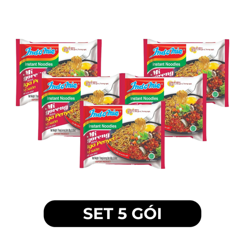 INDOFOOD - Mì xào khô Indomie Goreng vị Sườn, Mì Indomie vị Sườn, Mì xào Indomie, Mì Indomie Indonesia - 80g/gói - 00084