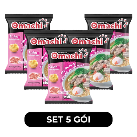 MASAN - Mì khoai tây Omachi hương vị Sườn Hầm Ngũ Quả, Mì Omachi sườn hầm ngũ quả, Mì Omachi gói - 80g/gói - 00115