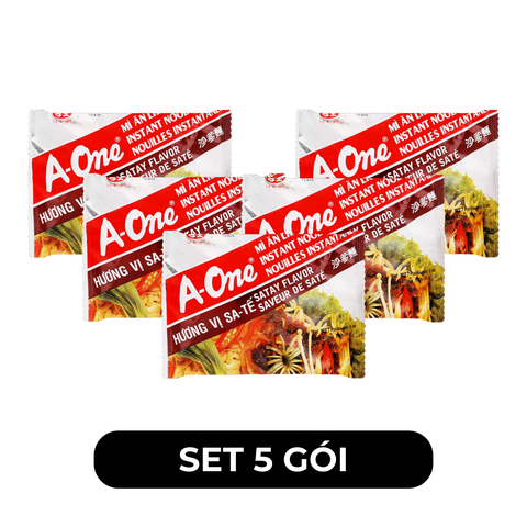 A ONE - Mì A-One gói hương vị Sa tế, Mì Sa tế A-One ăn liền, Mì ăn liền A-One, Mì gói Aone - 85g/gói - 00517