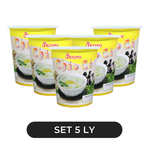 ASUZAC FOODS - háo ly Asuzac Okayu hương vị Cá, Cháo cá ăn liền Asuzac ly, Cháo cá basa Okayu Asuzac ly - 36g/ly - 00581