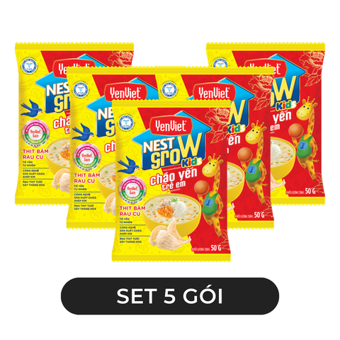 YENVIET - Cháo Yến trẻ em YenViet hương vị Thịt bằm rau củ, Cháo yến thịt bằm rau củ Nest Grow - 50g/gói - 00598