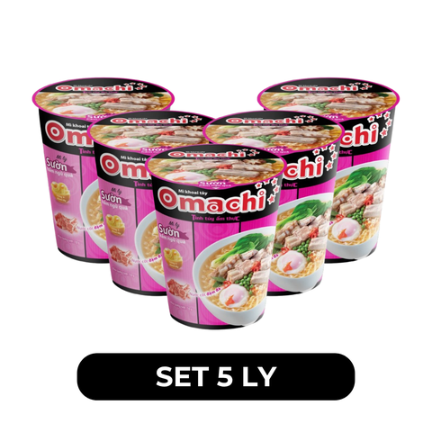 MASAN - Mì ly OMACHI KHÔNG THỊT vị Sườn Hầm Ngũ Quả - Mì ly ăn liền không thịt Omachi, Mì ly khoai tây Omachi, Mì ly healthy không chiên Omachi - 72g/ly - 00109