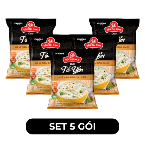 LC FOODS - Cháo tổ yến Yến Đại Nam hương vị Gà xé nấm rơm đậu xanh, Cháo tổ yến Đại Nam gà xé ăn liền - 50g/gói - 00702