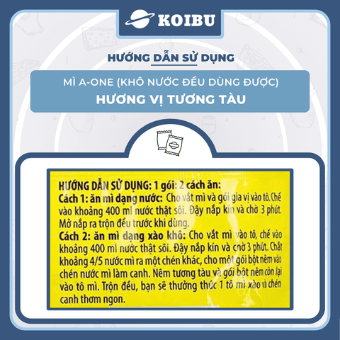 SAIGON VE WONG - Mì A-One hương vị Tương tàu, Mì trộn tương tàu A One, Mì tương tàu Aone - 85g/gói - 00775