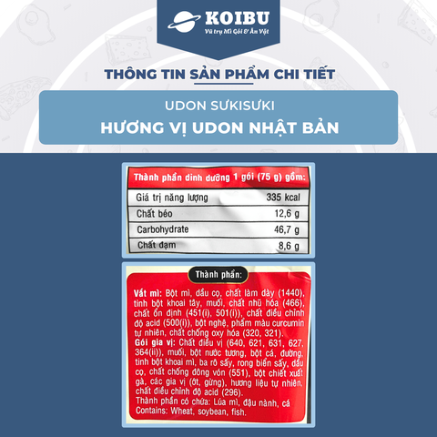 ACECOOK - Mì Udon Sưkisưki hương vị Udon Nhật Bản, Mì udon Suki Acecook, Mì udon Nhật Bản Sưki Sưki - 75g/gói - 00035