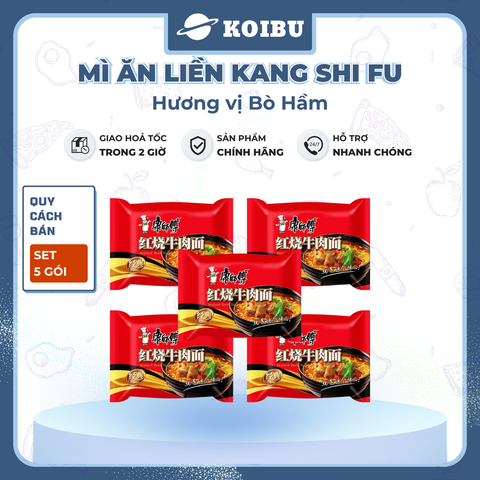 KANG SHI FU - Mì Kang Shi Fu hương vị Bò hầm, Mì Kang Shi Fu ăn liền, Mì ăn liền Trung Hoa - 106g/gói - 00746