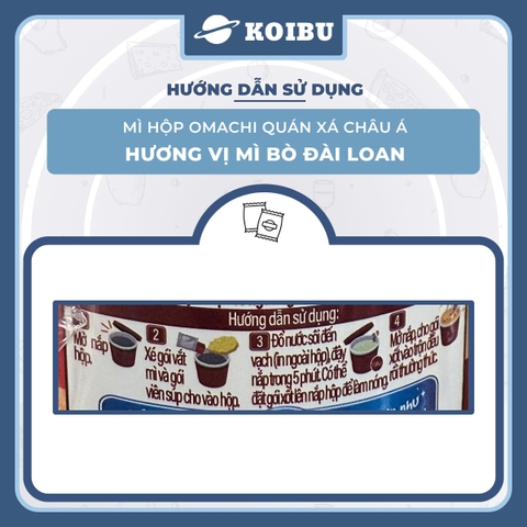 MASAN - Mì hộp Omachi quán xá châu Á hương vị Bò Đài Loan, Hộp đồ ăn Omachi quán xá châu Á mì ăn liền - 95g/gói - 00805