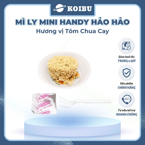 ACECOOK - Mì ly Mini Handy Hảo Hảo hương vị Tôm chua cay, Mì ly Tôm chua cay Hảo Hảo Mini Handy - 47g/ly - 00021