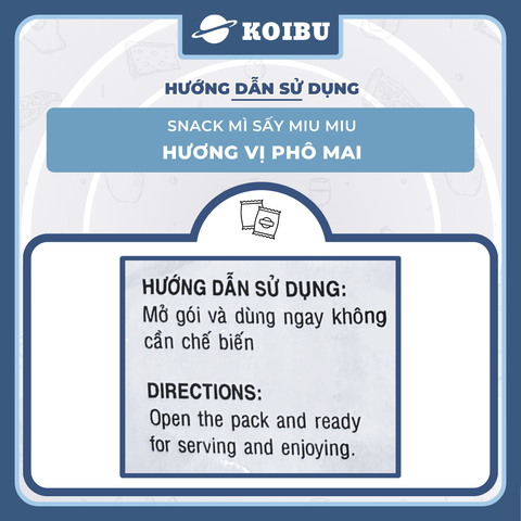 HONG HUNG - Mì sấy Miu Miu hương vị Phô mai, Snack mì MiuMiu phô mai ăn liền, Mì trẻ em Miu Miu - 20g/gói - 00071
