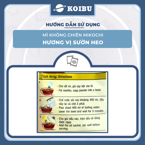 ACECOOK - Mì không chiên Mikochi hương vị Sườn heo, Mì Mikochi sườn heo, Mì không chiên ăn liền Mikochi (80g/gói) - 80g/gói - 00077
