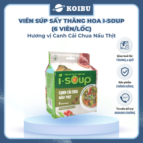NFC - Viên súp sấy thăng hoa I-Soup hương vị Cải chua nấu thịt, Canh cải chua I Soup, Canh ăn liền - 78g/lốc - 00728