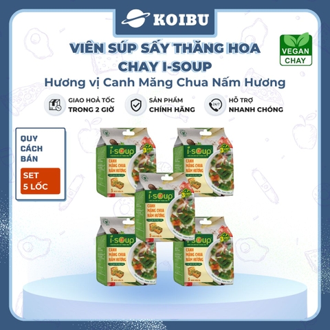 NFC - Viên canh ăn liền sấy thăng hoa I-Soup hương vị Canh măng chua nấm hương ISoup ăn liền - 35g/lốc - 00089