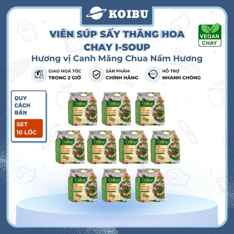 NFC - Viên canh ăn liền sấy thăng hoa I-Soup hương vị Canh măng chua nấm hương ISoup ăn liền - 35g/lốc - 00089