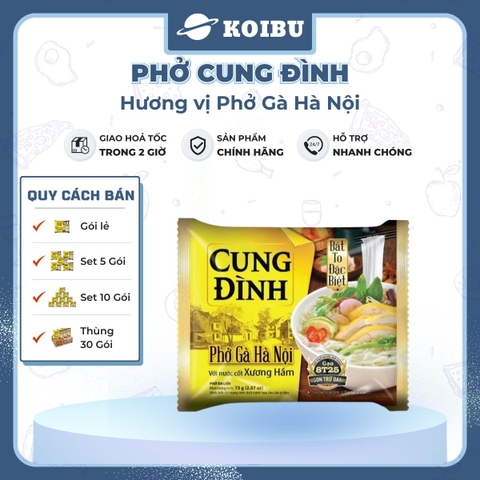 AFOTECH - Phở Cung Đình hương vị Phở gà Hà Nội, Phở gà Cung Đình, Phở bò Hà Nội Cung Đình ăn liền - 68g/gói - 00313