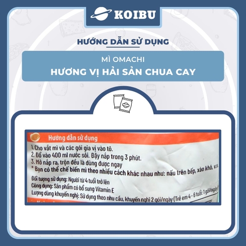 MASAN - Mì khoai tây Omachi vị Hải sản Chua Cay, mì Omachi ăn liền, mì hải sản, mì khoai tây ăn liền - 80g/ly - 00509