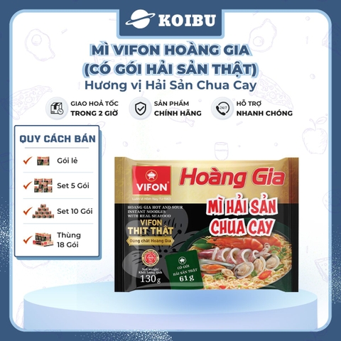 VIFON - Mì Hoàng Gia hương vị Hải Sản Chua Cay (có gói hải sản thật), Mì Hải sản Vifon Hoàng Gia - 130g/gói - 00215