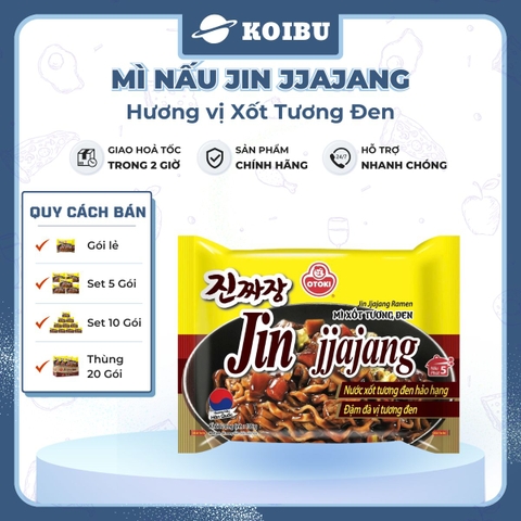 OTTOGI - Mì nấu Jin Jjajang hương vị trộn Xốt tương đen, Mì Sốt tương đen Jin, Mì trộn Jin Jjajang - 135g/gói - 00529