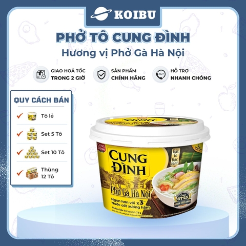 AFOTECH - Phở tô Cung Đình hương vị Phở gà Hà Nội, Phở gà Cung Đình tô, Phở gà Hà Nội Cung Đình ăn liền - 73g/tô - 00315