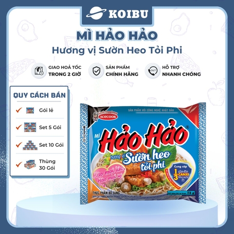 ACECOOK - Mì Hảo Hảo hương vị Sườn Heo Tỏi Phi - Mì ăn liền Hảo Hảo sườn heo tỏi phi (Hảo Hảo gói xanh dương) - 73g/gói - 00002