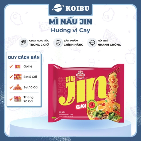 OTOKI - Mì nấu Jin hương vị Cay, Mì nấu Jin cay, Mì Jin nấu hương vị cay, Mì ăn liền Jin Ottogi - 120/gói - 00526