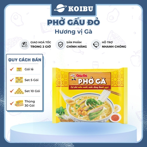 ASIAFOODS - Phở Gấu Đỏ vị Gà, phở gà Gấu Đỏ, phở Gấu Đỏ ăn liền, phở Gấu Đỏ gói - 65g/gói - 00330