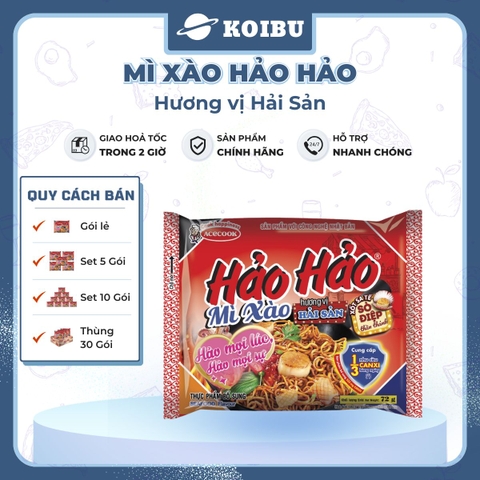 ACECOOK - Mì Hảo Hảo hương vị mì xào hải sản- Mì ăn liền Hảo Hảo mì xào hải sản (Mì xào Hảo Hảo hải sản) - 71g/ gói - 00014