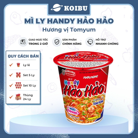 ACECOOK - Mì ly Handy Hảo Hảo Tomyum - Mì Handy Hảo Hảo Tom yum - Mì Handy Hảo Hảo ly Tomyum - Mì ly Hảo Hảo Handy Tom yum - Mì ly ăn liền Tomyum - 67g/ly - 00018