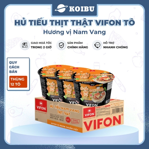 VIFON - Hủ tiếu thịt thật tô Vifon Nam Vang, Hủ tiếu Nam Vang thịt thật Vifon tô hủ tiếu ăn liền - 90g/tô - 00414