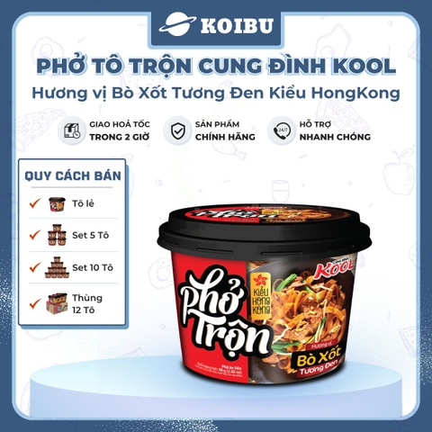 AFOTECH - Phở trộn Cung Đình Kool tô bò tương đen kiểu Hồng Kông - Phở Cung Đình Kool tô trộn bò tương đen Hongkong - Tô Cung Đình Kool phở ăn liền (Micoem) - 80g/tô - 00323